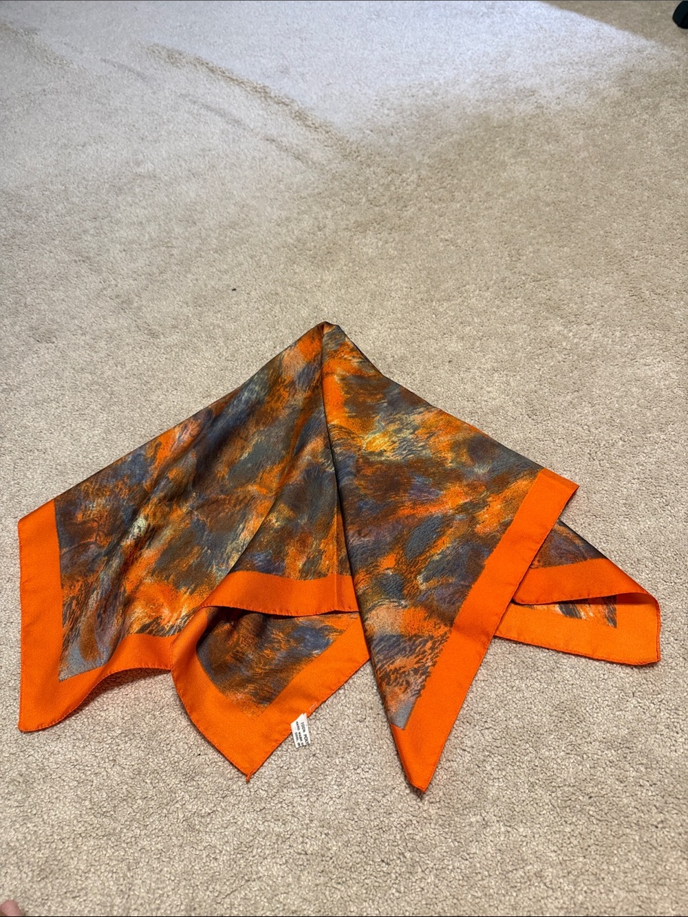 Made in Italy, Designer Orange Multicolor Scarf.